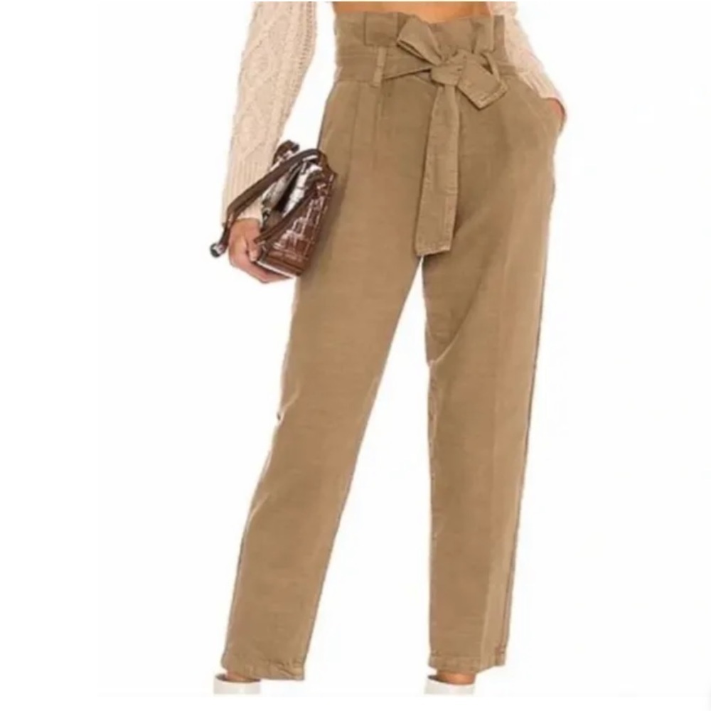Blank NUC Pants Tie Front Paperbag Waist in Sand Storm Size 28 NWT